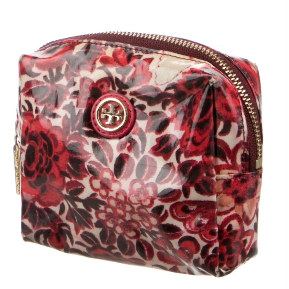 Tory Burch Red Floral Cosmetic Bag - Picture 2 of 16